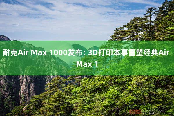 耐克Air Max 1000发布: 3D打印本事重塑经典Air Max 1