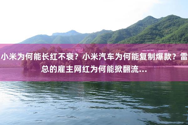 小米为何能长红不衰？小米汽车为何能复制爆款？雷总的雇主网红为何能掀翻流...